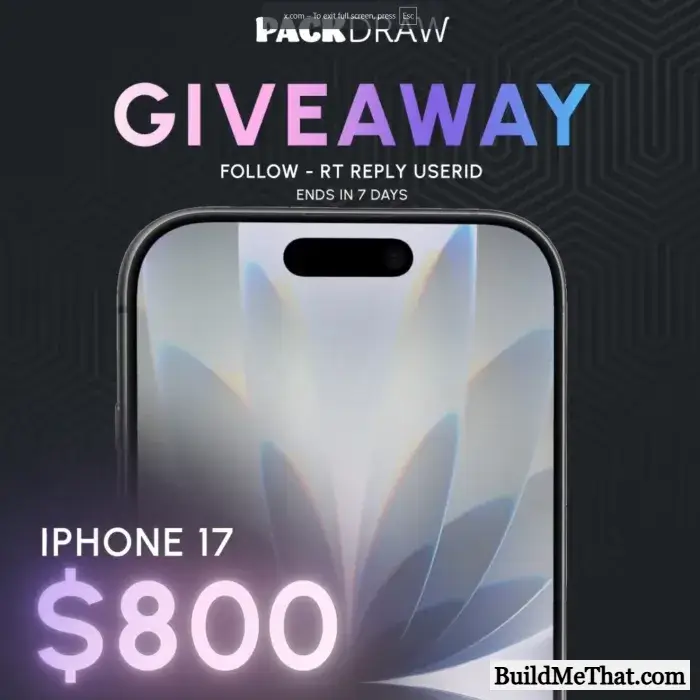 5x iPhone 17 Giveaway By PackDraw