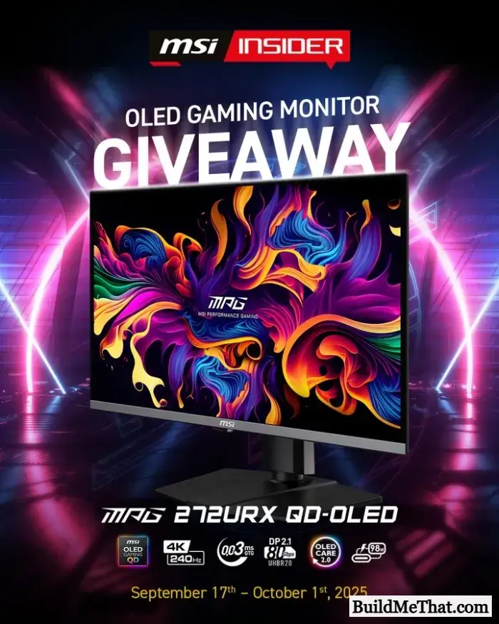 MPG 272URX QD-OLED Gaming Monitor Giveaway
