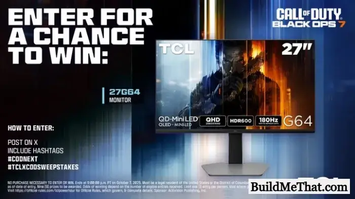Win TCL 27″ Gaming Monitor By Call of Duty