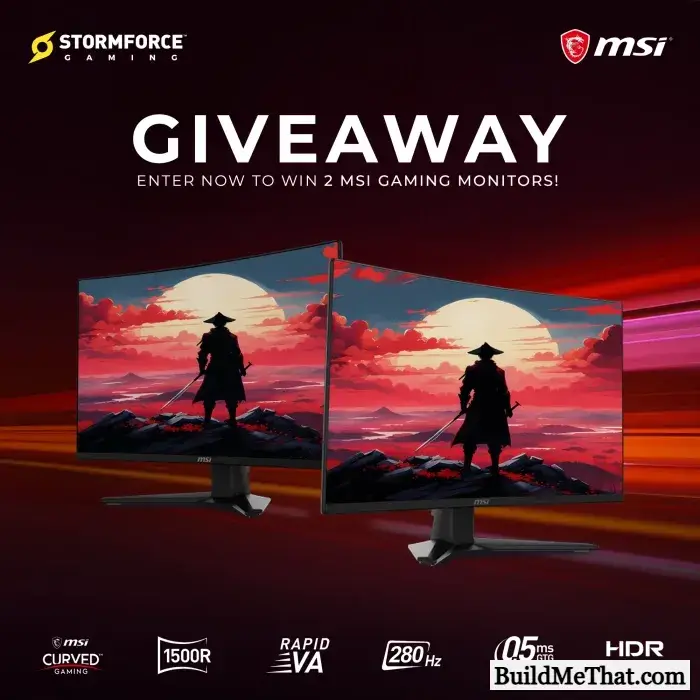 Win Dual 27″ MSI Gaming Monitors By Stormforce