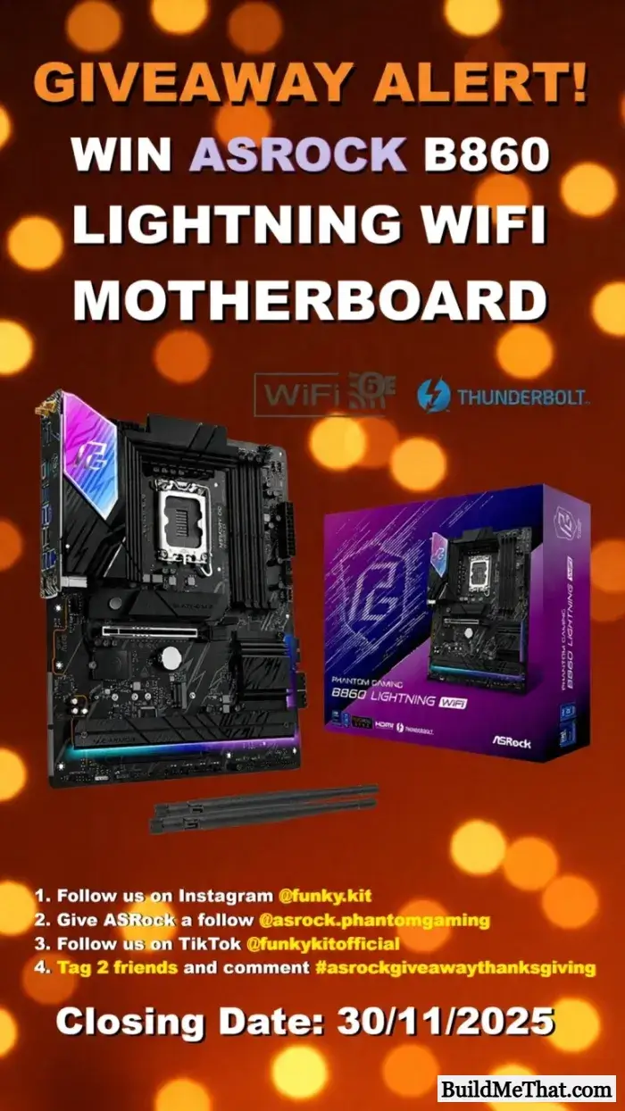 Win ASRock PG B860 Lightning WiFi Motherboard