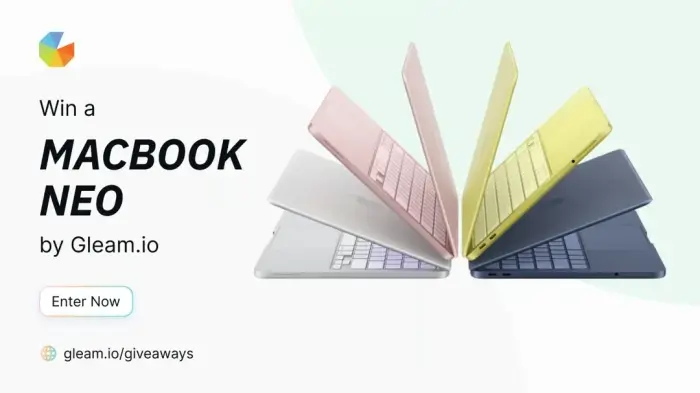 Gleam Apple MacBook Neo Giveaway