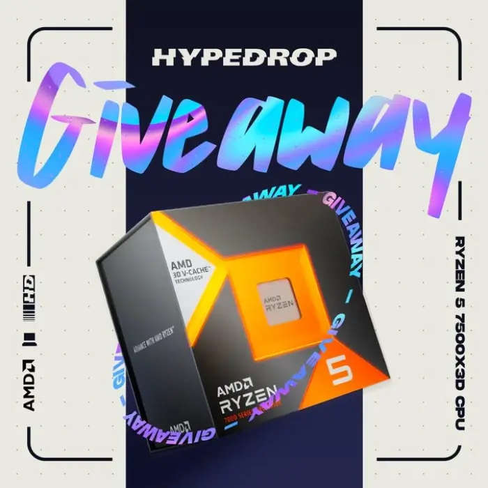 Ryzen 5 7500x3D CPU Giveaway By HypeDrop