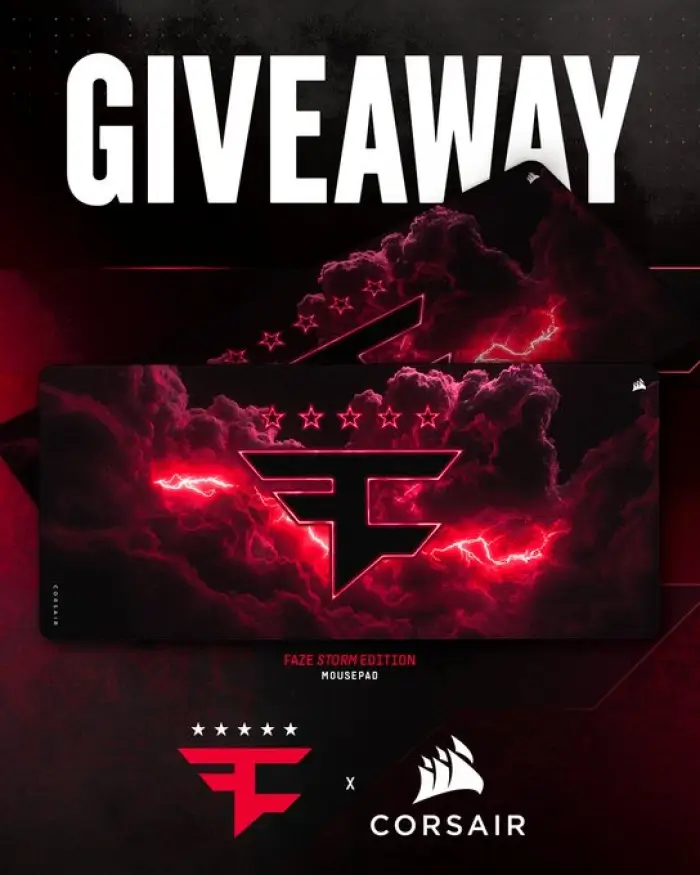Win One of 4 Limited Edition FaZe Storm CORSAIR Mouse Pads
