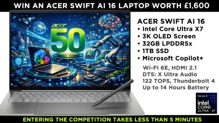 Acer Swift 16 AI Laptop Giveaway