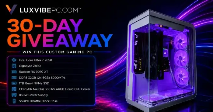 Custom Gaming PC Giveaway By Luxvibe PC
