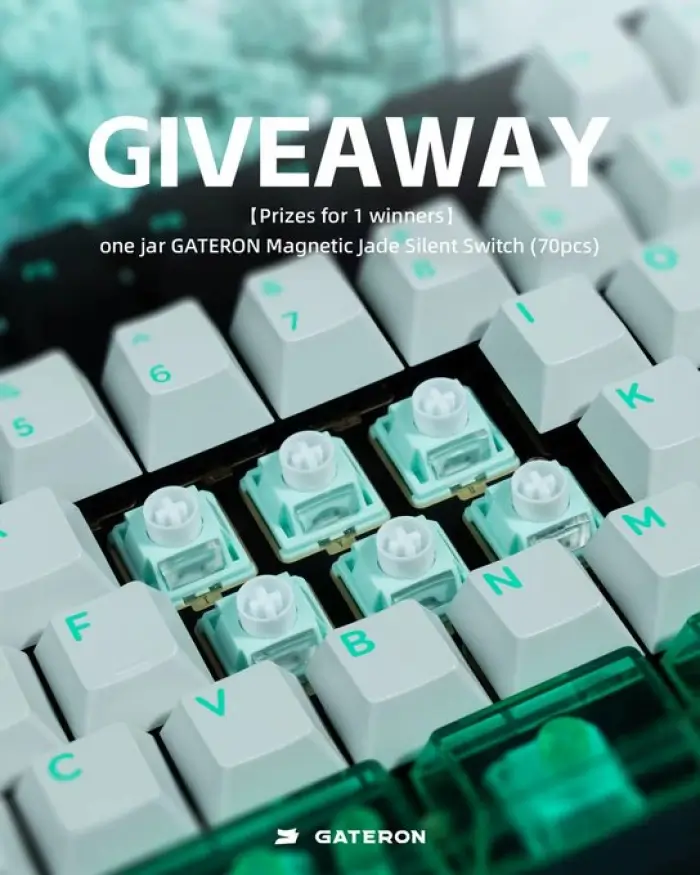 Win 70 Pieces of GATERON Magnetic Jade Silent Switches